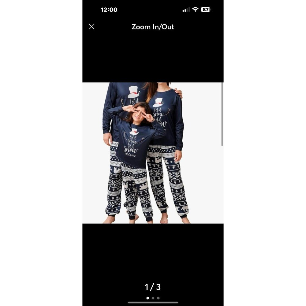 Christmas pajama set let it snow ladies medium matching set new